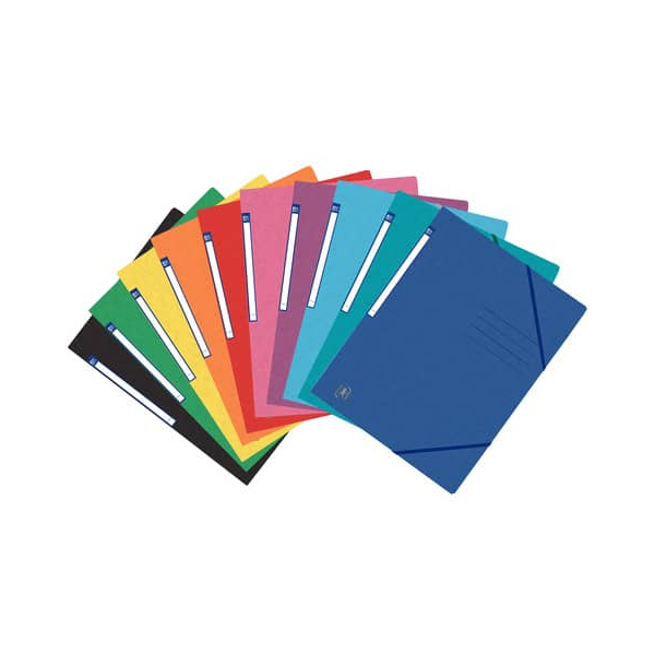 25 Stück Oxford Eckspannmappe TOP FILE+ 400124547, A4 sortiert - Motivwahl nicht möglich Karton 390g, mit 3 Einschlagklappen 3045050419263 Oxfor