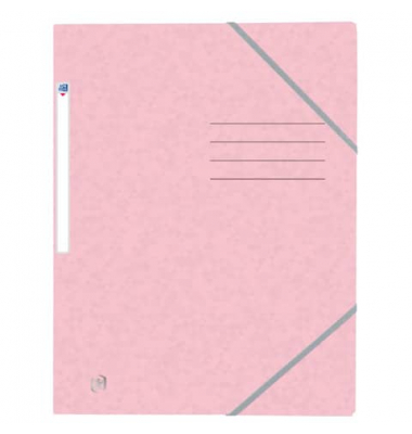 Eckspannmappe TOP FILE+ 400124546, A4 pastellfarben sortiert - Motivwahl nicht möglich Karton 390g, mit 3 Einschlagklappen