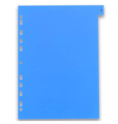Kunststoffregister 100204769, 1 bis 12, A4, 120µm, farbige Taben, 12-teilig