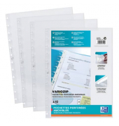 Prospekthüllen Manage Me Vario-Zipp 100206869, A4 glasklar glatt, oben offen