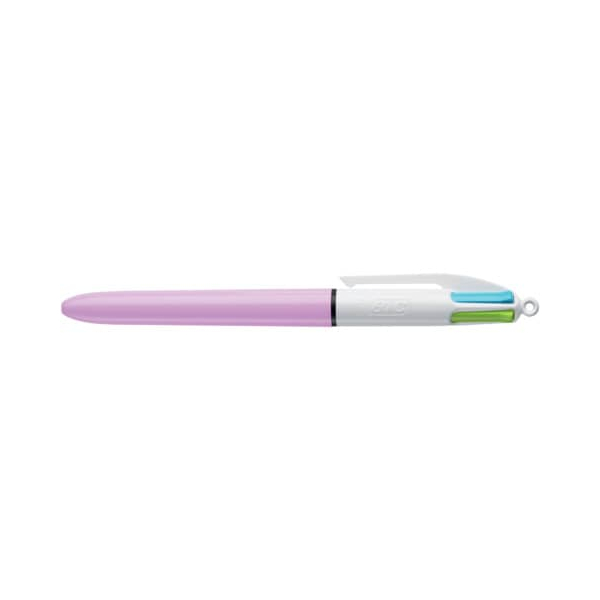 40 Stück Bic Vierfarbkugelschreiber 4 Colours Fun 889609, türkisblau / lila / pink / hellgrün, 0,4mm, nachfüllbar 3086123458253 Bic