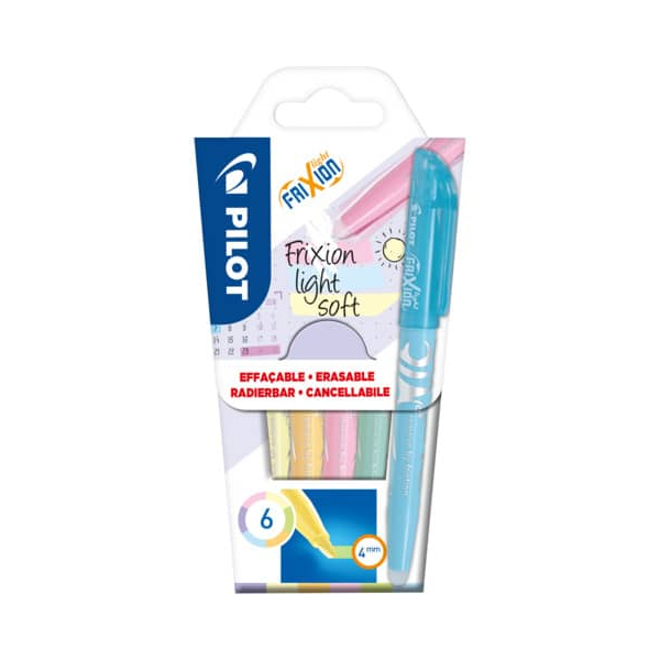 3131910572572 - Textmarker FriXion light soft SW-FL-S-S6 Etui 6-farbig sortiert pastell 3-4mm Keilspitze 3131910572572 6 Stück 3131910572572 - Textmarker FriXion light soft SW-FL-S-S6 Etui 6-farbig sortiert pastell 3-4mm Keilspitze 3131910572572 6 Stück