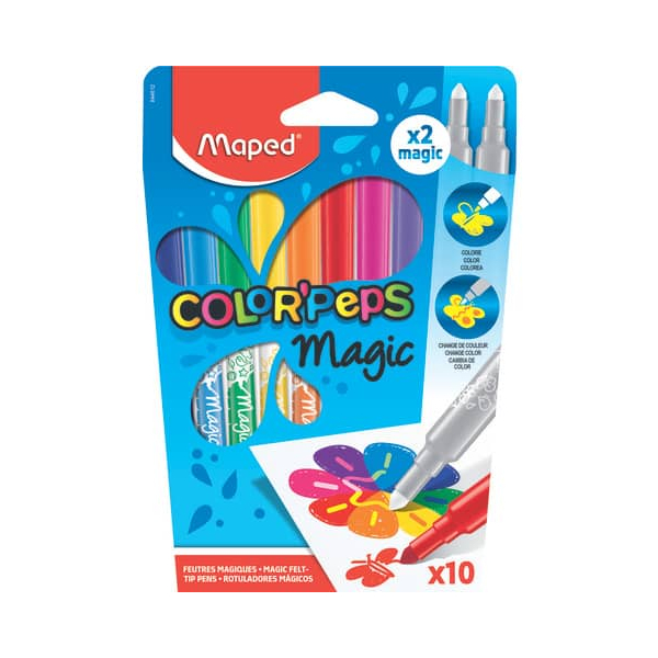 3154148446125 - 12 x Filzstift Magic ColorPeps dünn+ breit VE=8 Farben + 2x Mag