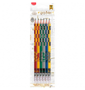 Bleistift-Set Harry Potter, 851701, H&auml;rte HB, rot, gelb, gr&uuml;n, grau, blau, gelb, mit Radiergummi