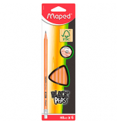 Bleistift-Set BLACK'PEPS, 851731FC, H&auml;rte HB, naturbelassen, mit Radiergummi