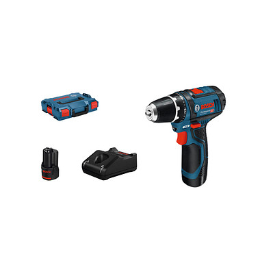 BOSCH GSR 12V-15 Professional Akku-Bohrschrauber-Set 12,0 V, mit 2 Akkus