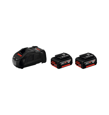 BOSCH Werkzeugakkus mit Schnellladegerät Starter-Set Professional Lithium-Ionen 2x 5,0 Ah
