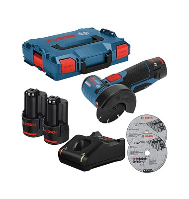 BOSCH GWS 12V-76 Professional Akku-Winkelschleifer-Set 12,0 V, mit 2 Akkus