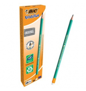 BIC ECOlutions EVOLUTION 655 Bleistifte HB grün mit Radierer 12 St.
