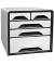 cep Schubladenbox Smoove  schwarz/weiß DIN A4 mit 5 Schubladen