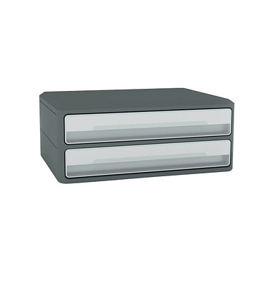 cep Schubladenbox MoovUp  lichtgrau DIN A4 quer mit 2 Schubladen