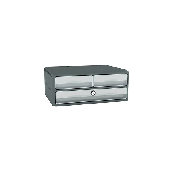 3462159014753 - Schubladenbox MoovUp mit Schloss lichtgrau DIN A4 quer DIN A5 quer mit 3 Schubladen 3462159014753 cep 3462159014753 - Schubladenbox MoovUp mit Schloss lichtgrau DIN A4 quer DIN A5 quer mit 3 Schubladen 3462159014753 cep