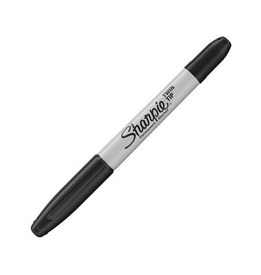 Permanentmarker Twin Tip, S0811100, schwarz, 0,7-1mm Rundspitze/doppel