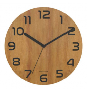 Wanduhr Bamboo Palma - Ø 30 cm, schwarz/bambus