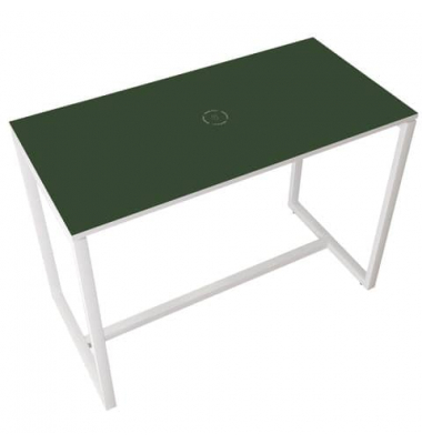 Stehtisch easyDesk 110cm (H), 150x75cm (BxT), rechteckig, gr&uuml;n / wei&szlig;