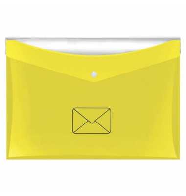 Dokumententasche Post 4530 119, A4, gelb, Polypropylen (PP), Druckknopf