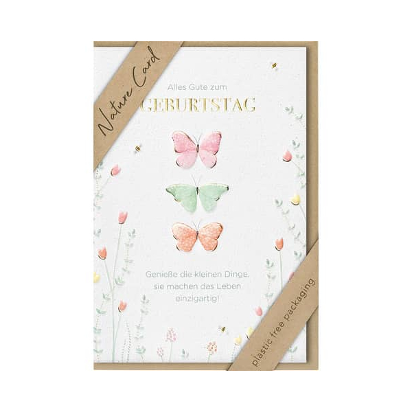 3 Stück BSB Geburtstagskarten 693019-2 Schmetterling 4000867730733 BSB