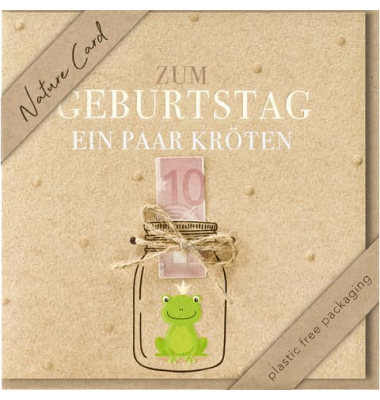 Geburtstagskarten 694022-2 Kr&ouml;ten Plastikfreie Verpackung