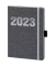 Buchkalender 02-0289, V-Book, grau, 1 Woche / 2 Seiten, 14x21cm (A5), 2027