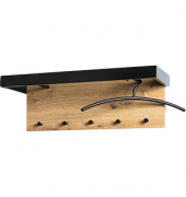 HAKU Möbel Wandgarderobe 13949 eiche Holz 5 Haken 70,0 x 24,0 cm
