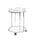 Beistelltisch 14306, 60cm (H), 45x45cm (BxT), rechteckig, weiß / chrom