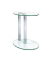 Beistelltisch 14794, 50cm (H), 45x35cm (BxT), oval, transparent / silber