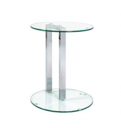 Beistelltisch 14795, 50cm (H), 40x40cm (BxT), rund, transparent / silber