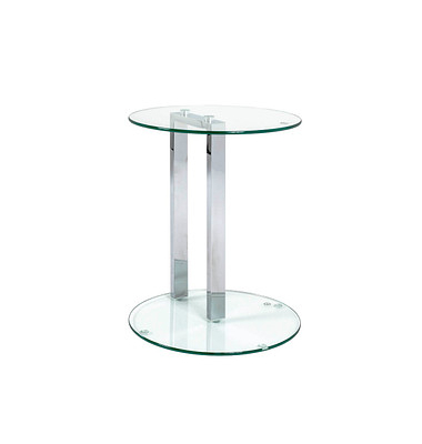 Beistelltisch 14795, 50cm (H), 40x40cm (BxT), rund, transparent / silber
