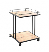 Beistelltisch 14905, 60cm (H), 45x45cm (BxT), rechteckig, eiche / schwarz