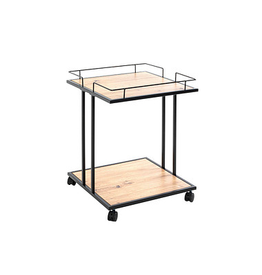 Beistelltisch 14905, 60cm (H), 45x45cm (BxT), rechteckig, eiche / schwarz
