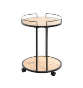 Beistelltisch 14906, 60cm (H), 45x45cm (BxT), rund, eiche / schwarz