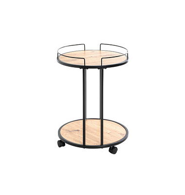 Beistelltisch 14906, 60cm (H), 45x45cm (BxT), rund, eiche / schwarz