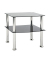 Beistelltisch 15508, 44cm (H), 45x45cm (BxT), rechteckig, glasklar / silber