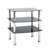 Beistelltisch 15509, 59cm (H), 54x45cm (BxT), rechteckig, glasklar / silber