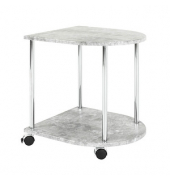 Beistelltisch 15610, 45cm (H), 42x40cm (BxT), Winkelform, Betonoptik / chrom