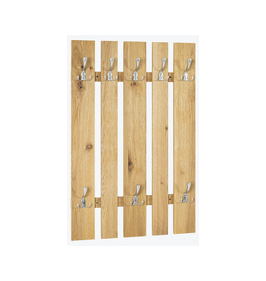 HAKU Möbel Wandgarderobe 15617 braun Holz 8 Haken 65,0 x 100,0 cm