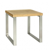 Beistelltisch 15618, 45cm (H), 45x50cm (BxT), rechteckig, eiche / silber