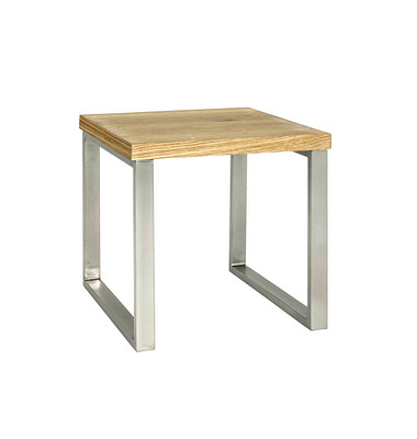 Beistelltisch 15618, 45cm (H), 45x50cm (BxT), rechteckig, eiche / silber