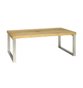 Couchtisch, 38cm (H), 100x60cm (BxT), rechteckig, eiche / silber