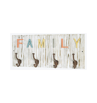 HAKU Möbel Wandgarderobe 15966 bunt Holz 4 Haken 70,0 x 30,0 cm