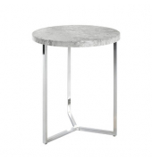 Beistelltisch 16640, 54cm (H), 45x45cm (BxT), rund, Betonoptik / silber