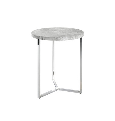 Beistelltisch 16640, 54cm (H), 45x45cm (BxT), rund, Betonoptik / silber