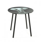 Beistelltisch 17541, 41mm (H), 40x40mm (BxT), rund, schwarz / schwarz