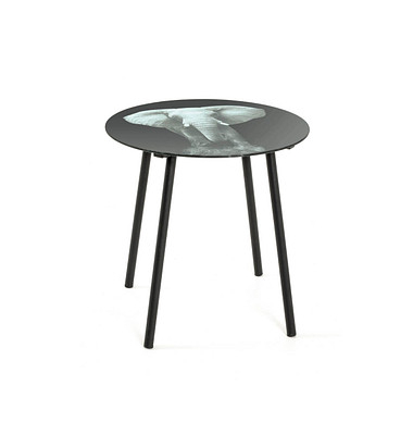 Beistelltisch 17541, 41mm (H), 40x40mm (BxT), rund, schwarz / schwarz