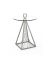 Beistelltisch 17724, 57cm (H), 45x45cm (BxT), rund, glasklar / grau