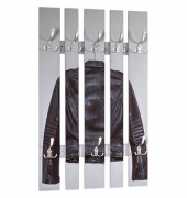 HAKU Möbel Wandgarderobe 17865 Motiv Holz 8 Haken 65,0 x 100,0 cm