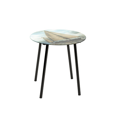 Beistelltisch 18118, 41mm (H), 40x40mm (BxT), rund, schwarz / schwarz