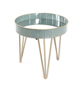Beistelltisch 18147, 40cm (H), 41x41cm (BxT), rund, silber / gold