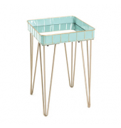 Beistelltisch 18248, 56cm (H), 35x35cm (BxT), rechteckig, silber / gold