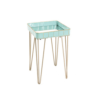 Beistelltisch 18248, 56cm (H), 35x35cm (BxT), rechteckig, silber / gold